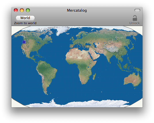 Screenshot of Mercatalog soon after first launch